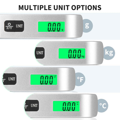 Digitale Koffer - Gepäck - Hängewaage mit Temperatursensor & Tara-Funktion: bis 50kg