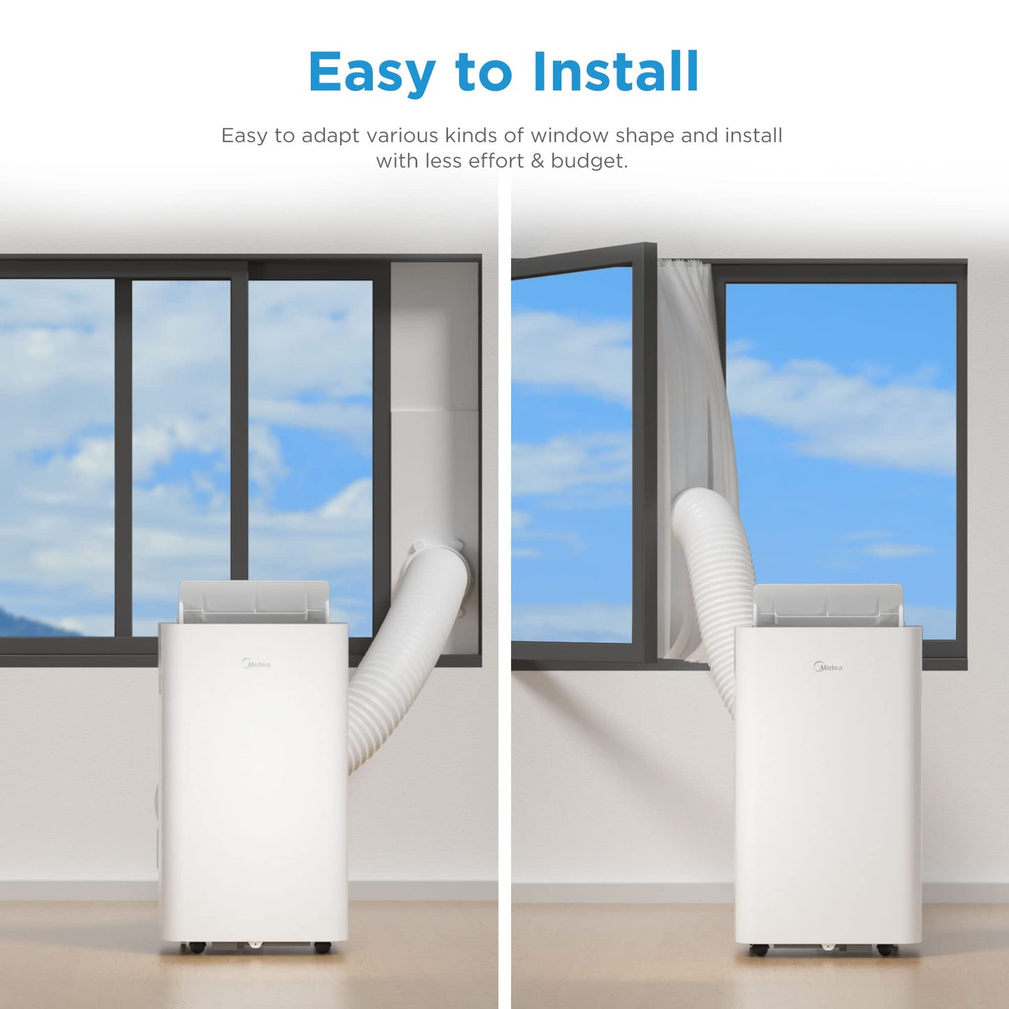 Midea 'Silent Cool 26 Pro WF' Portable Air Conditioner with Exhaust Hose: 9000BTU, 2.6kW | APP Control