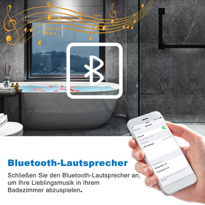 LED Badspeigel (160×80cm) mit Bluetooth & Memory-Touchschalter: Dimmbar, Anti-Beschlag