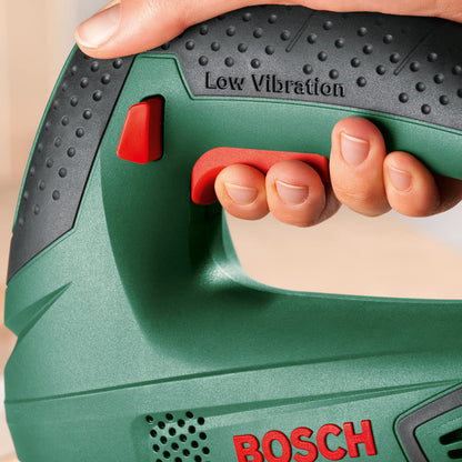 Bosch jigsaw (PST 650): 500 watts, cutting depth in steel/wood 4mm/65mm, in case