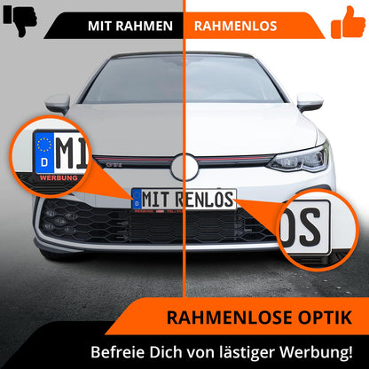 GENMAG® Kennzeichenhalter - Rahmenlos (Legal & Universal) für 2 Kennzeichen