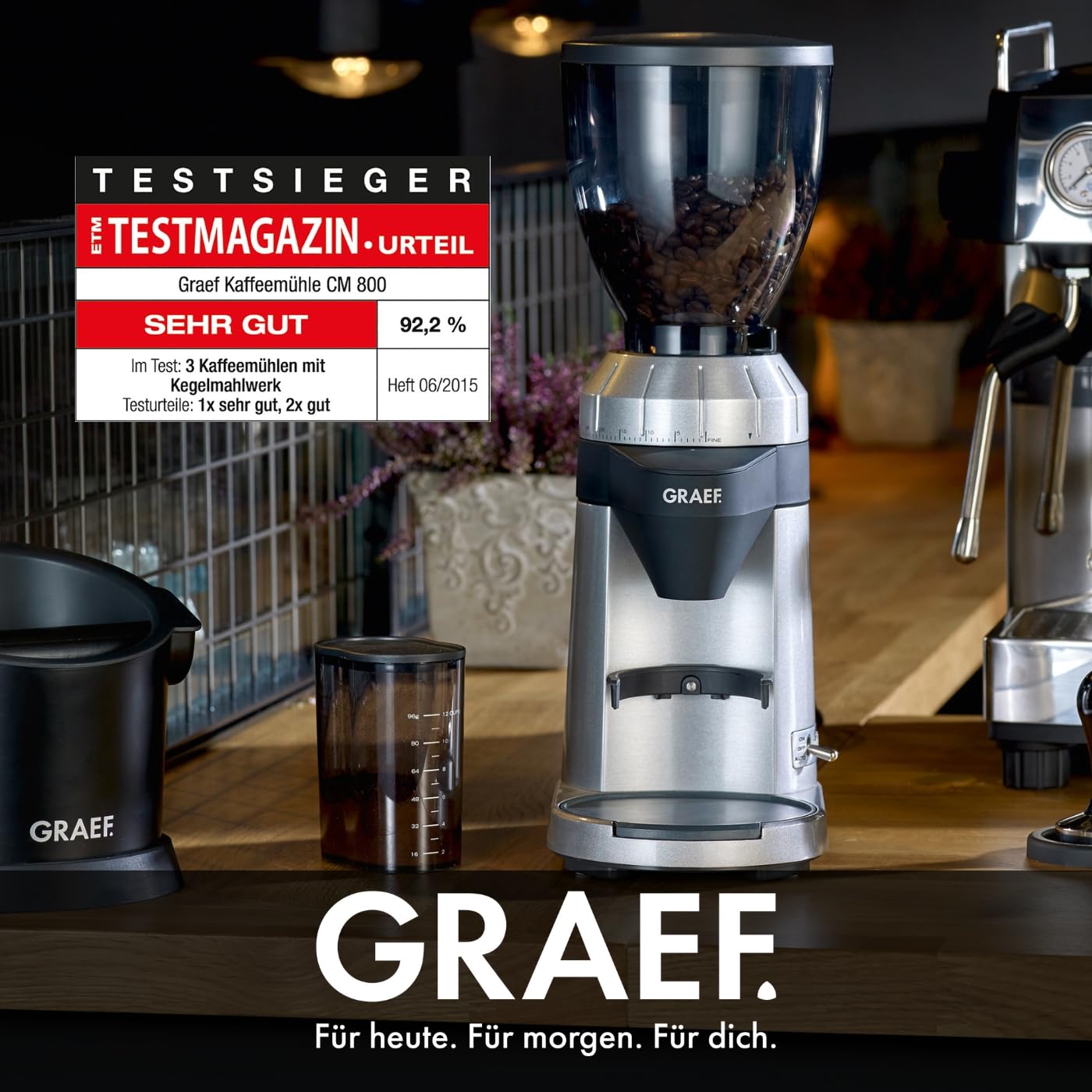 GRAEF (CM800) Electric Coffee Grinder '128W' with aluminum housing | 350g bean container