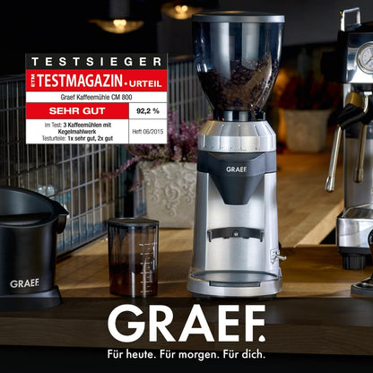GRAEF (CM800) Electric Coffee Grinder '128W' with aluminum housing | 350g bean container