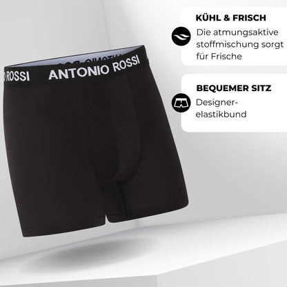 ANTONIO ROSSI Herren Fitted Boxer Hipsters (12er-pack): Schwarz