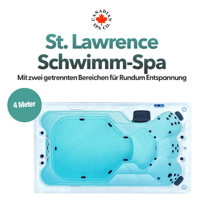 CANADIAN SPA CO. 2025 St. Lawrence Swim Spa (4m) Outdoor Whirlpool for 5 people: LED, music system