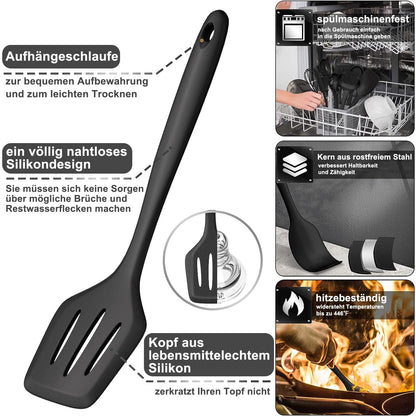 43-piece silicone cooking utensil set: dishwasher safe (black)