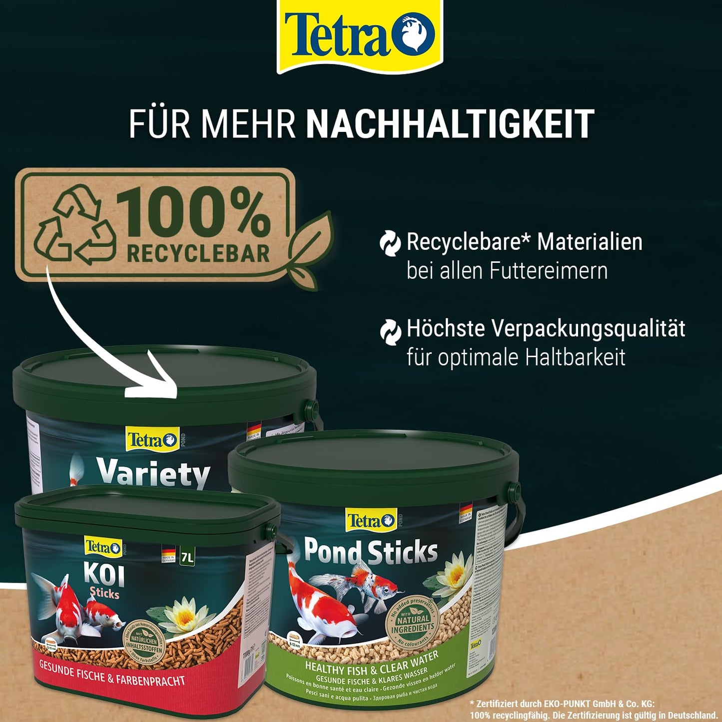 Tetra Pond Sticks (10L Eimer) - Fischfutter für alle Teichfische: Klares Wasser im Teich