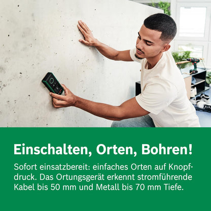 Bosch Ortungsgerät 'Truvo der 2. Generation' mit Ein-Knopf-Bedienung: Wandscanner bis 70mm