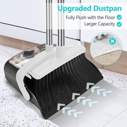 Broom and Dustpan Set | Combo with 137cm Long Handle for Kitchen, Household