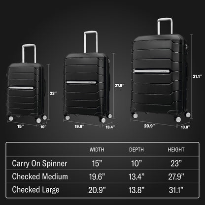 SAMSONITE 'Freeform Hardside' Hartschalen Reisekoffer: Erweiterbar mit Doppeldrehrollen