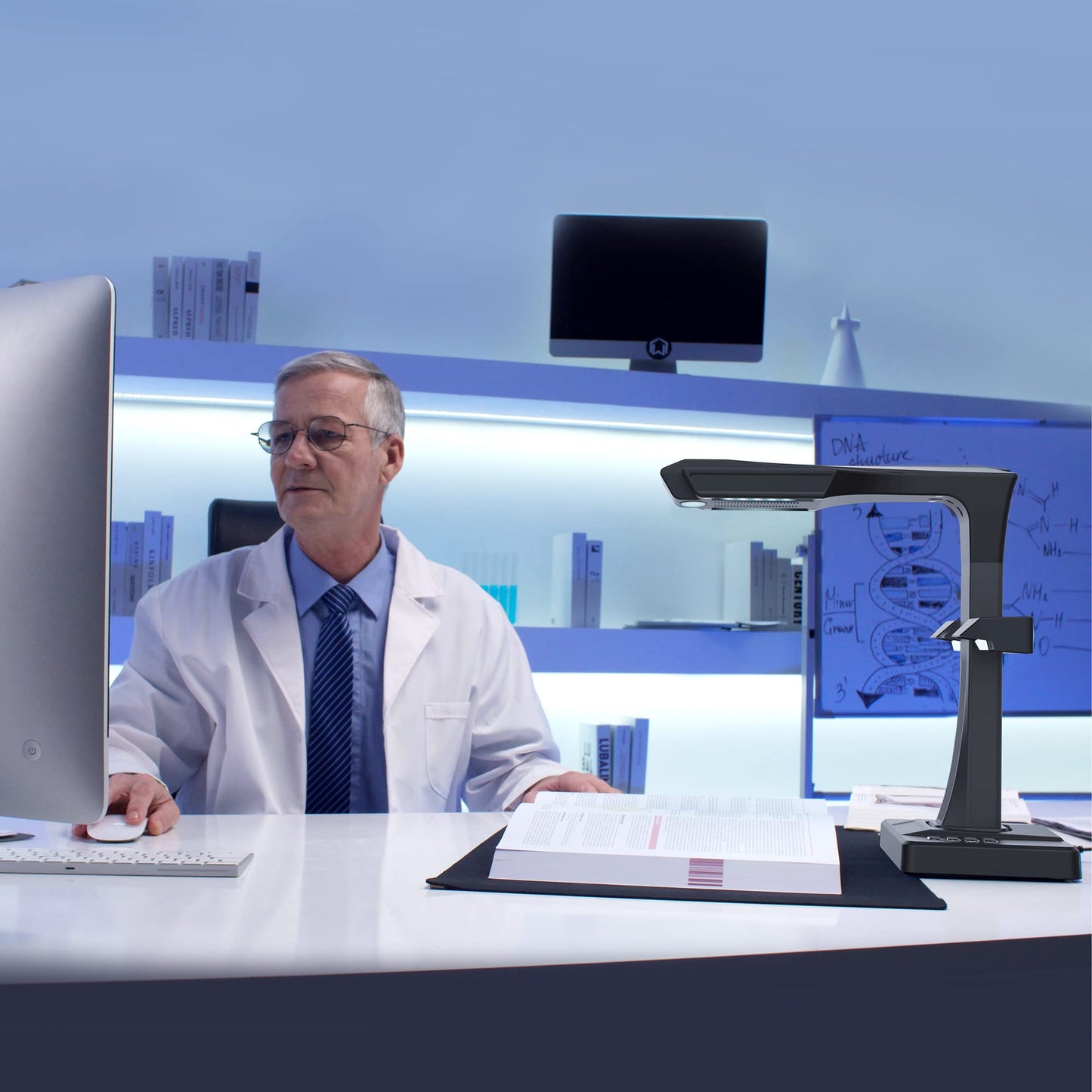Professioneller Buchscanner 'CZUR ET24 Pro' mit HDMI: 24MP mit Laser Verflachungstechnologie