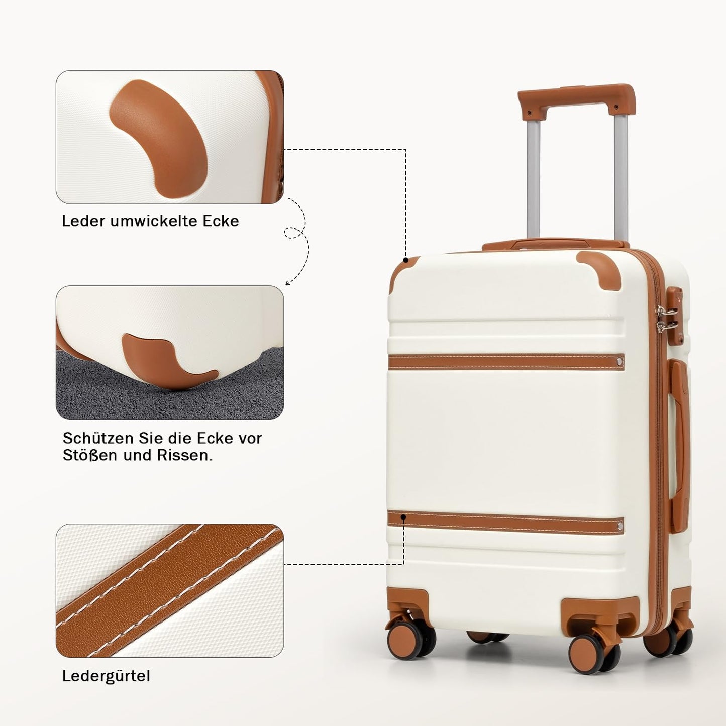 COOLIFE Hartschalen Reisekoffer-Set (3-teilig) mit TSA-Schloss & Teleskopgriff (Dunkelgrün)