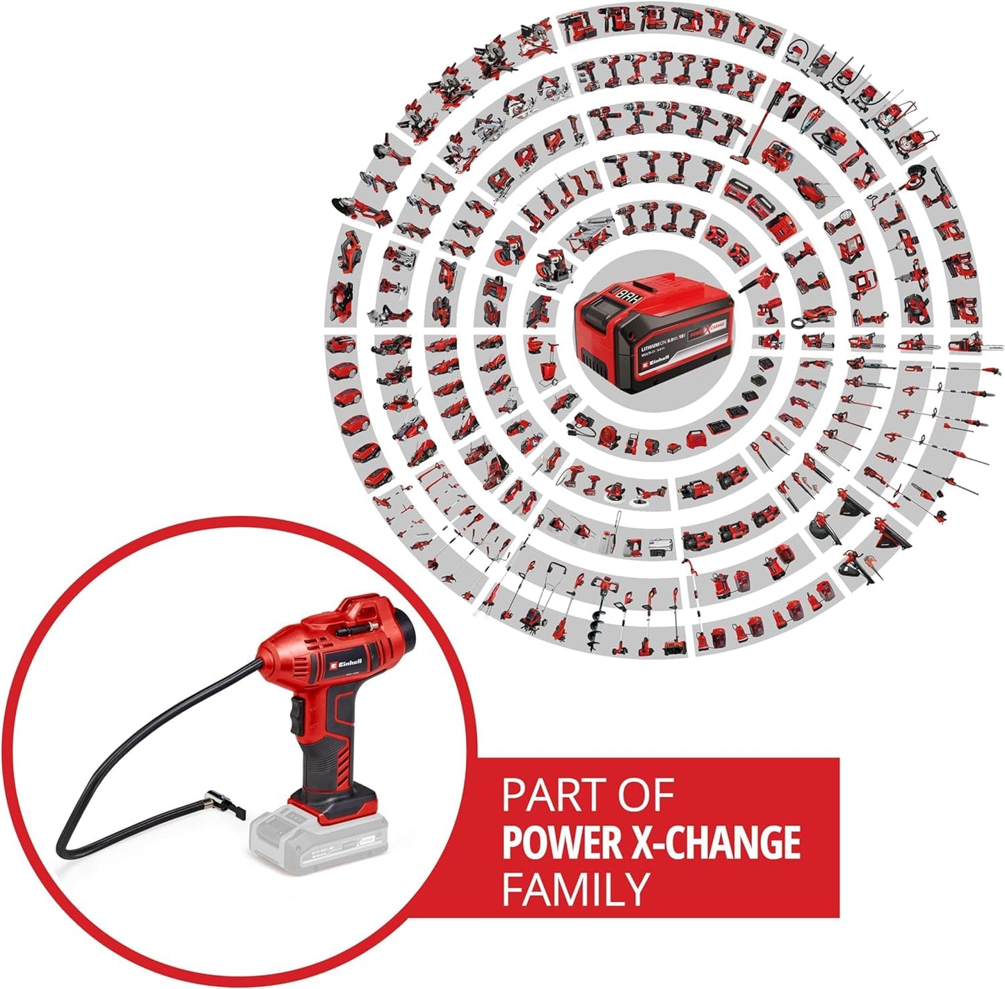 Einhell Akku-Autokompressor CE-CC 18 Li-Solo Power X-Change (18V, max. 11 bar, 60cm Druckluftschlauch)
