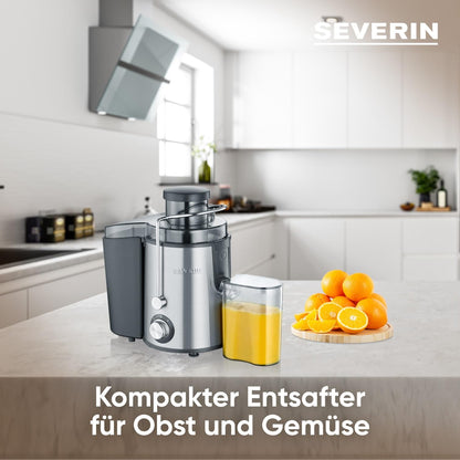 SEVERIN Entsafter (ES3566) aus Edelstahl (500ml) mit Auffangbehälter