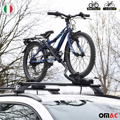 OMAC Farad P-Style roof bike rack for bikes up to 25 kg | TÜV-approved, steel
