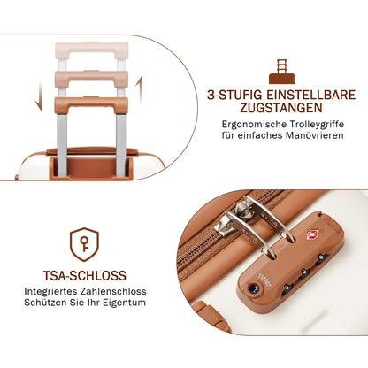 COOLIFE Hartschalen Reisekoffer-Set (3-teilig) mit TSA-Schloss & Teleskopgriff (Dunkelgrün)