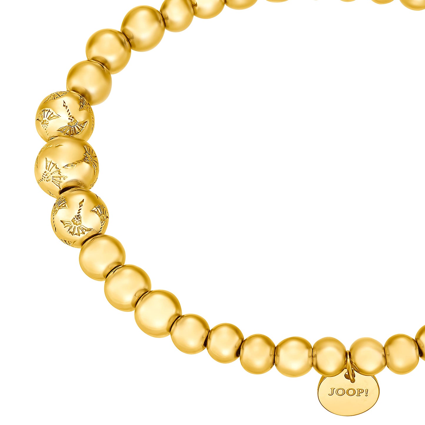 JOOP! stainless steel bracelet with logo tag including gift box in color: gold