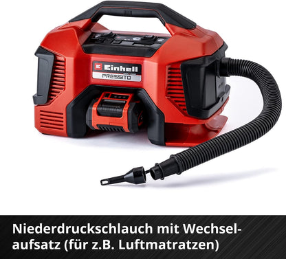 Einhell PRESSITO Hybrid-Kompressor inkl. 3-tlg. Adapter-Set: Power X-Change 18V, ohne Akku