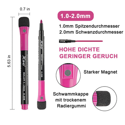 Whiteboard Marker Pens with Sponge (12 Pack): Dry Wipe