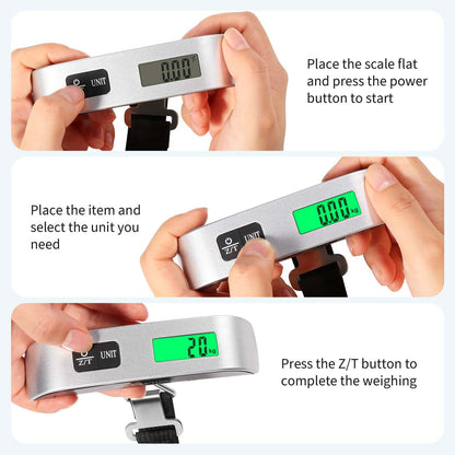 Digitale Koffer - Gepäck - Hängewaage mit Temperatursensor & Tara-Funktion: bis 50kg
