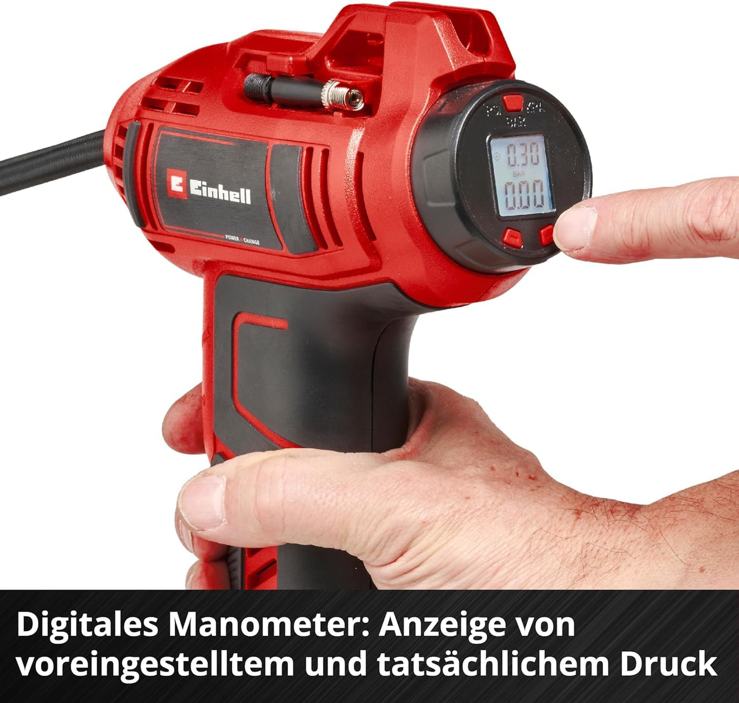 Einhell Akku-Autokompressor CE-CC 18 Li-Solo Power X-Change (18V, max. 11 bar, 60cm Druckluftschlauch)