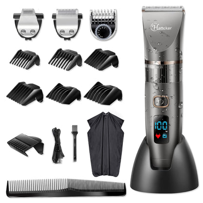 HATTEKER 3-in-1 Profi Haarschneidemaschine mit Barttrimmer, Präzisionstrimmer
