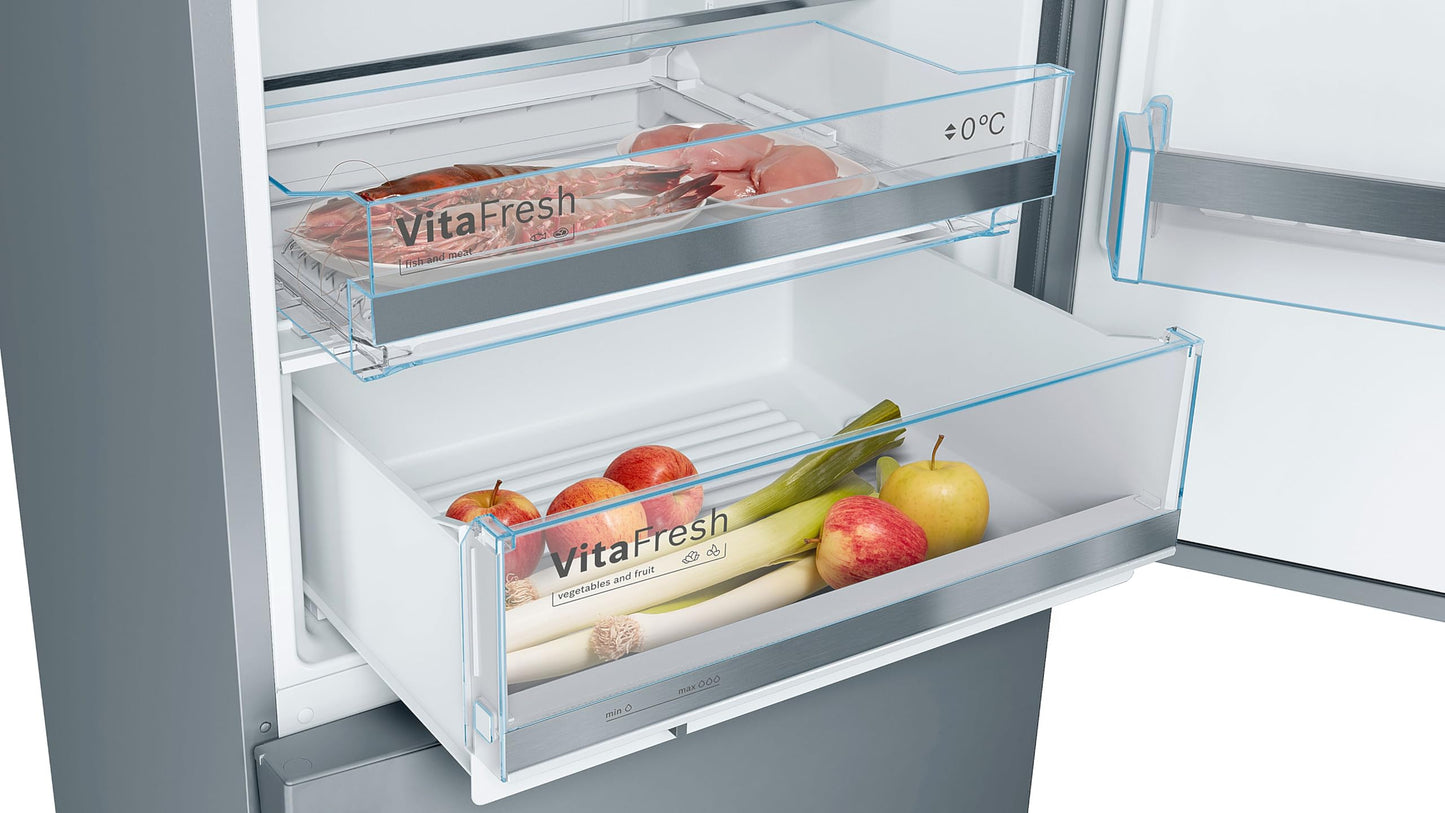 Bosch KGE49AICA Kühl-Gefrier-Kombination XXL VitaFresh: AntiFingerprint
