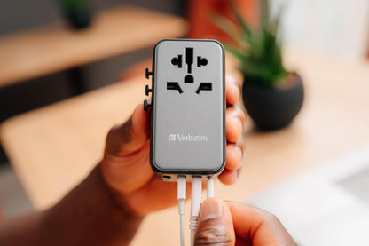 Verbatim UTA‑06 - Universal 5-in-1 travel adapter with GaN technology &amp; fast charging function