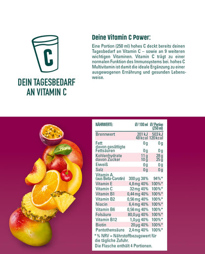 hohes C Multivitamin (6x 1 Liter): 100% Saft, Vegan mit recyceltem PET
