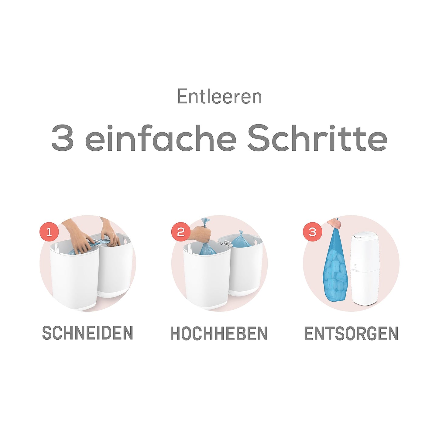 Angelcare Windeleimer Classic XL - Weiß - Geruchssicher & umweltschonend