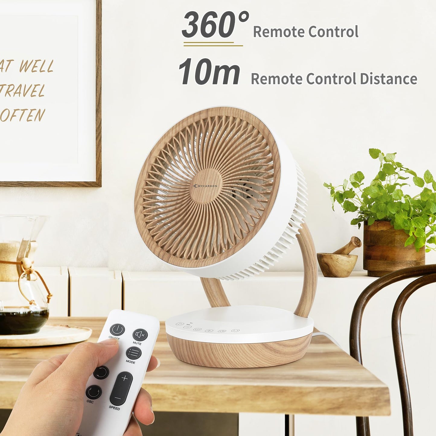 MYCARBON (FS05-DC) Leiser 3D-Raumventilator mit DC-Motor und intelligenter Steuerung
