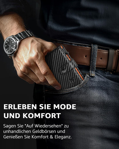 Slim Wallet-Geldbörse für Herren mit Münzfach & RFID Schutz: Kreditkartenetui