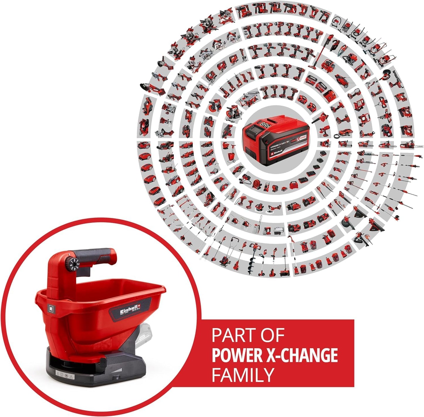 Einhell Universal Streuer (GE-US 18) Li-Solo Power X-Change ohne Akku und Ladegerät