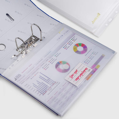Document folders DINA4 (20-pack) with binder holes/velcro fastener and label pocket