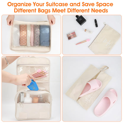 WECUTE Koffer Organizer-Set (11-teilig): Wasserdichte Reise-Kleidertaschen (Khaki)