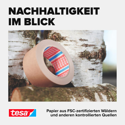tesa Paketklebeband (Braun): 6 Rollen à 50m x 50mm, FSC-zertifiziert & recyclingfreundlich