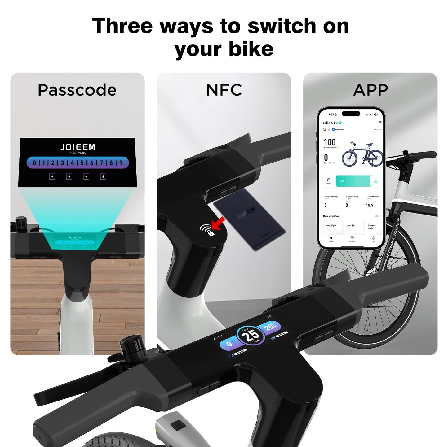 HITWAY E-Bike Cityrad 700C Pedelec: 250W, Samsung-Motor mit 345,6Wh Akku, APP