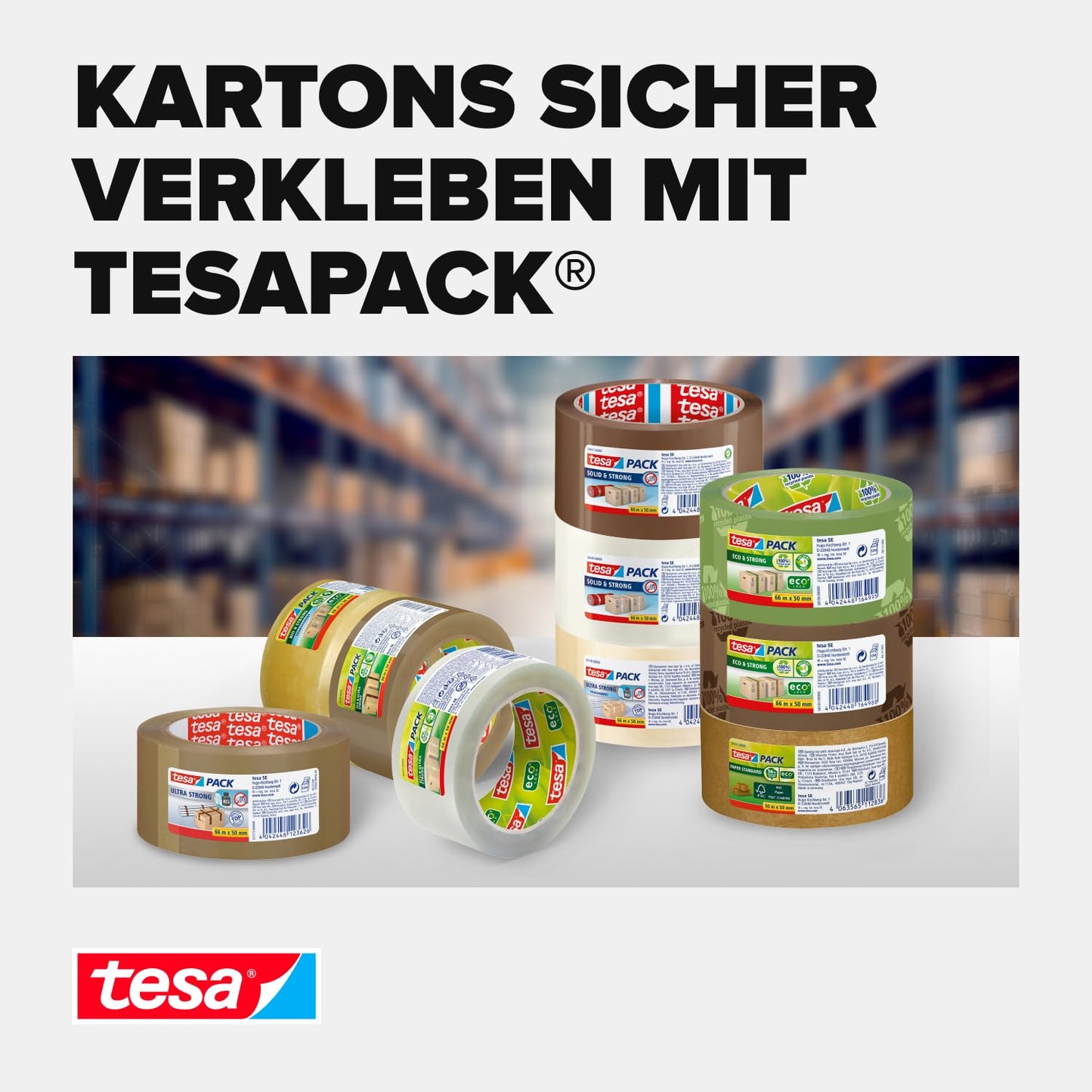 tesa Paketklebeband (Braun): 6 Rollen à 50m x 50mm, FSC-zertifiziert & recyclingfreundlich