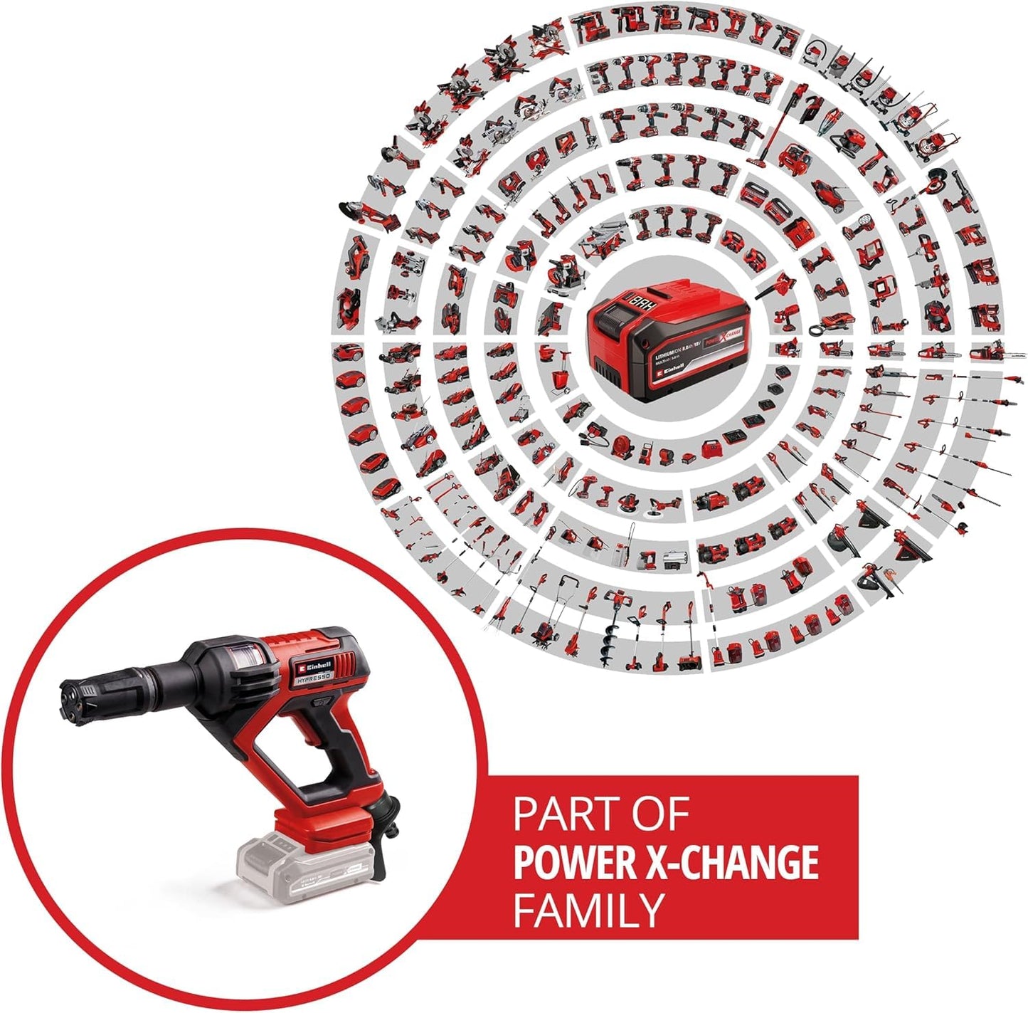 Einhell Akku-Druckreinigerpistole HYPRESSO 18/24-1 Power X-Change inkl. Zubehör (18V, 24 bar, 240 L/h)