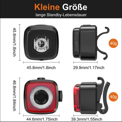 Antimi bicycle light set: LED IPX5 front and rear light, USB Type-C