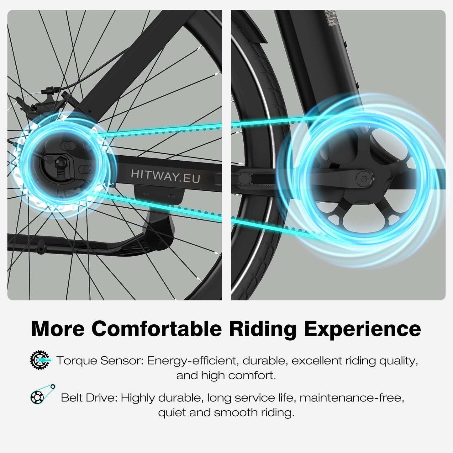 HITWAY E-Bike Cityrad 700C Pedelec: 250W, Samsung-Motor mit 345,6Wh Akku, APP