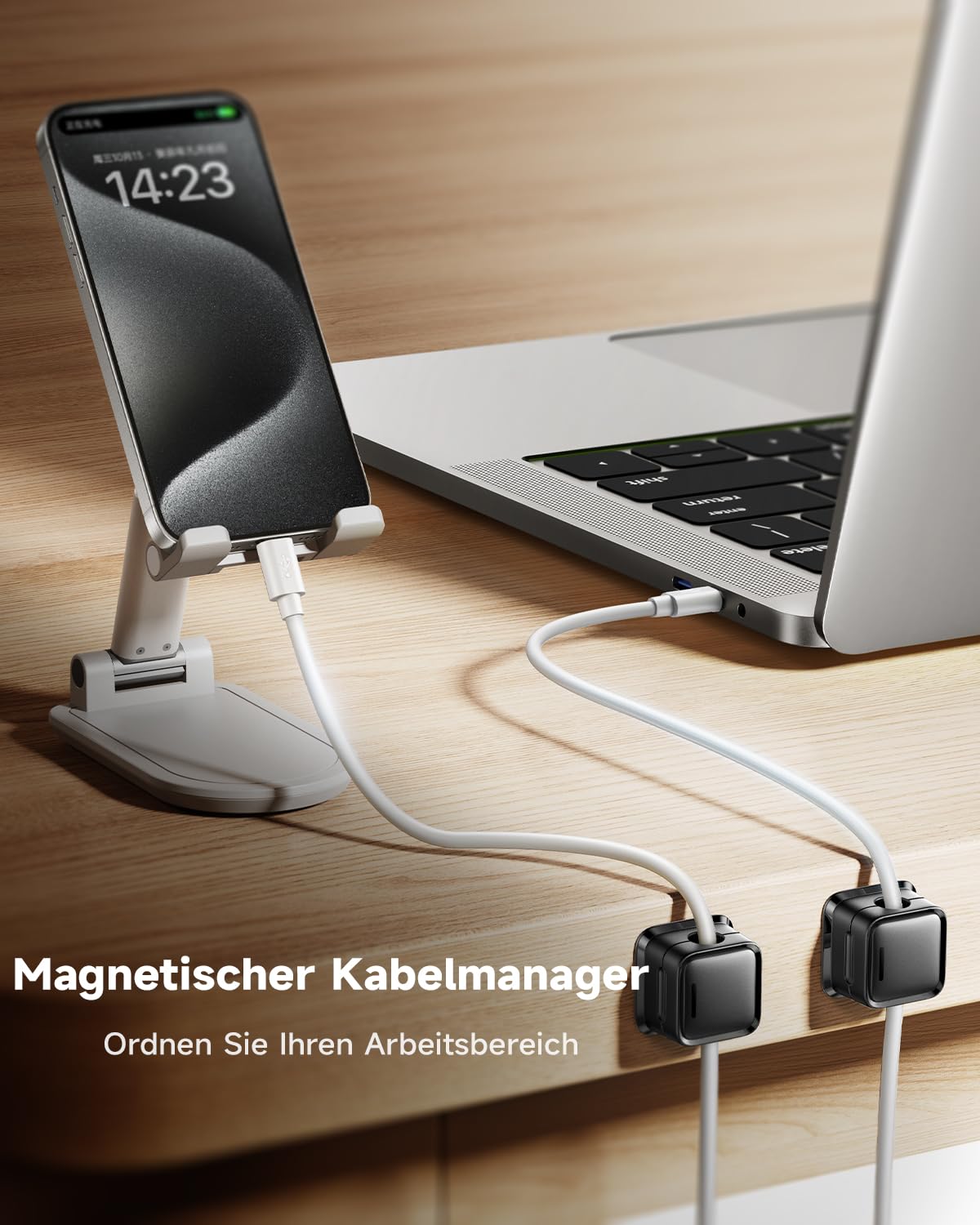 smofish Cable Clips (8-Pack): Magnetic Desk Cable Organizer, Strong Adhesive