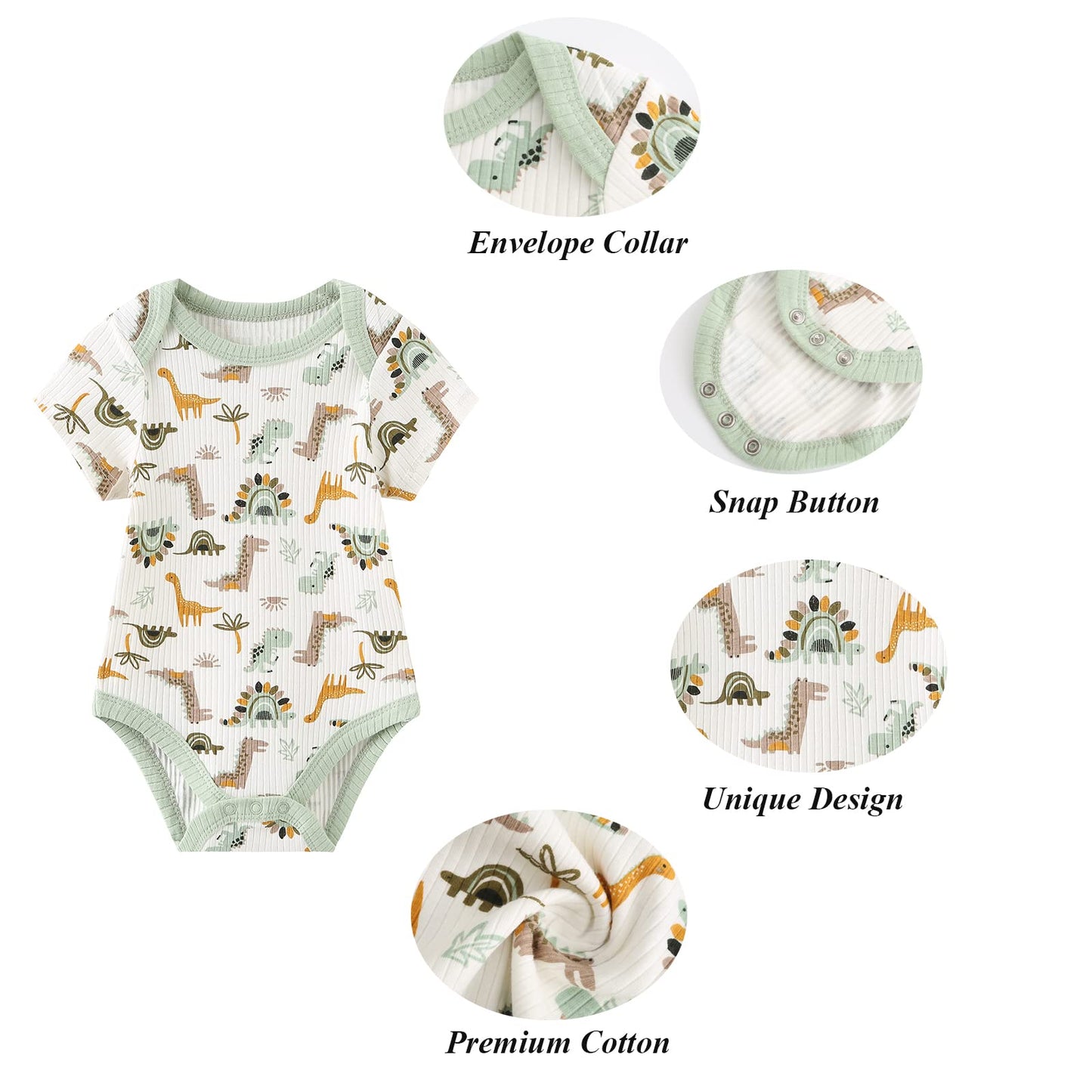 Kurzarm-Bodys für Jungen und Mädchen: Neugeborenen Geschenk-Set aus Baumwolle