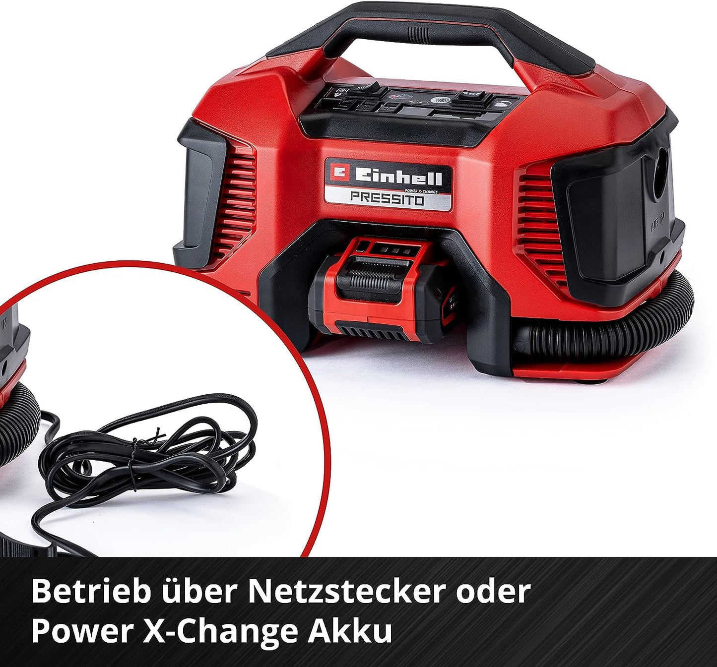 Einhell PRESSITO Hybrid-Kompressor inkl. 3-tlg. Adapter-Set: Power X-Change 18V, ohne Akku