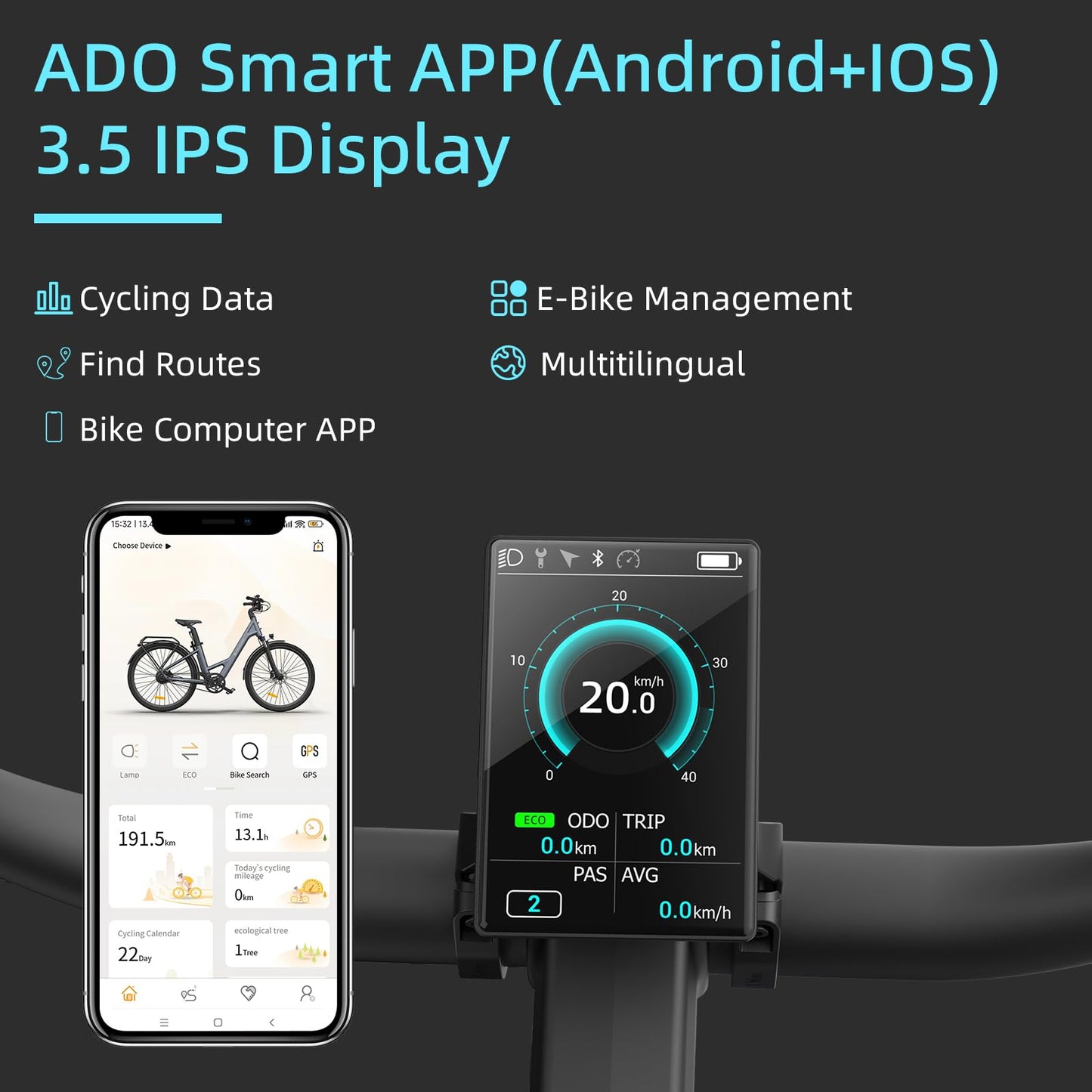 ADO Air 28 E-Bike (2 Stück): 345,00 Wh Akku, Momenten-Sensor, Riemenantrieb, APP (Grau)