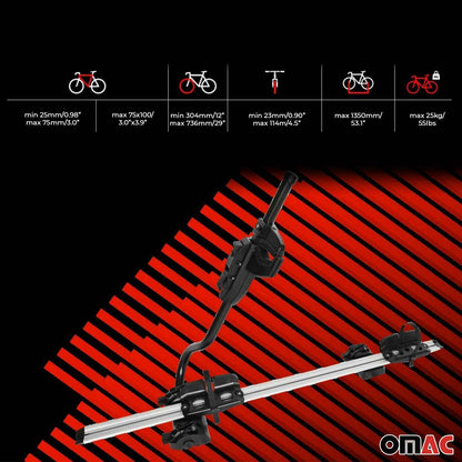 OMAC Farad P-Style roof bike rack for bikes up to 25 kg | TÜV-approved, steel