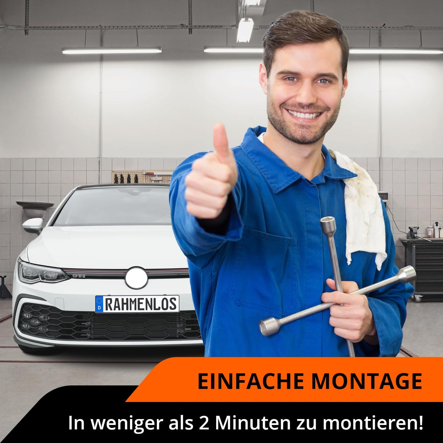 GENMAG® Kennzeichenhalter - Rahmenlos (Legal & Universal) für 2 Kennzeichen