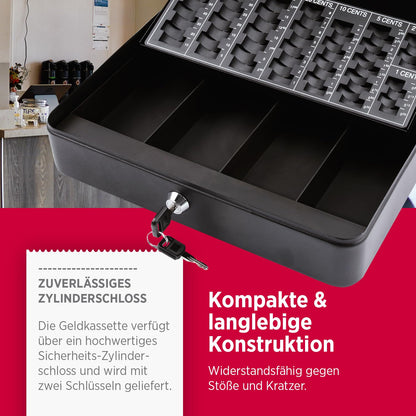 Olympia (6031 CB 770 Plus) Geldkassette: Abschließbar mit Schlüssel & Münzzählbrett inkl. Falschgeldprüfer