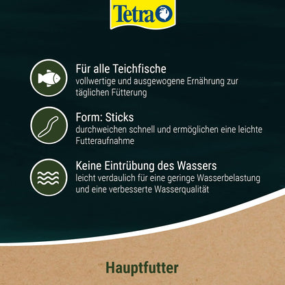 Tetra Pond Sticks (10L Eimer) - Fischfutter für alle Teichfische: Klares Wasser im Teich