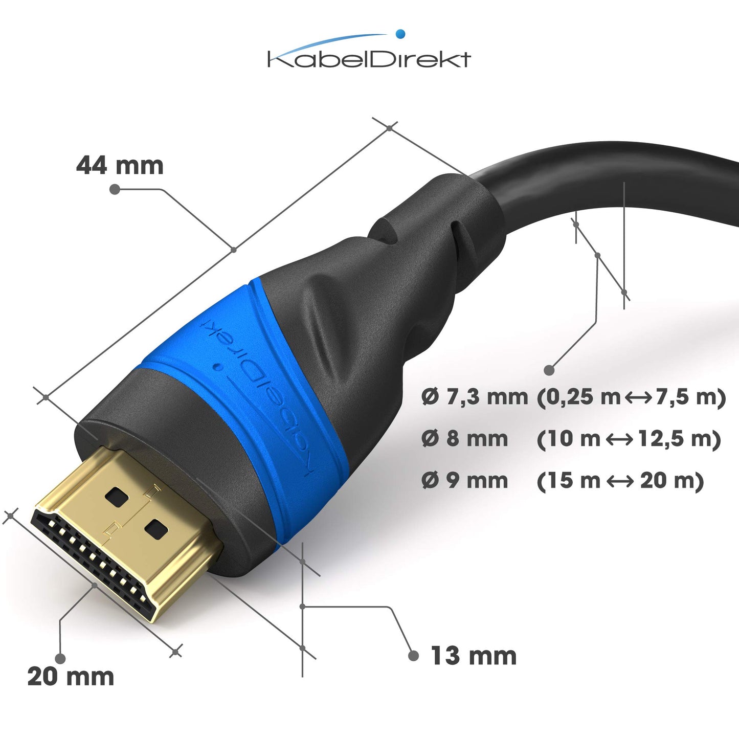 KabelDirekt 4K & 8K High Speed HDMI-Kabel mit Ethernet (1m): Entwickelt in Deutschland